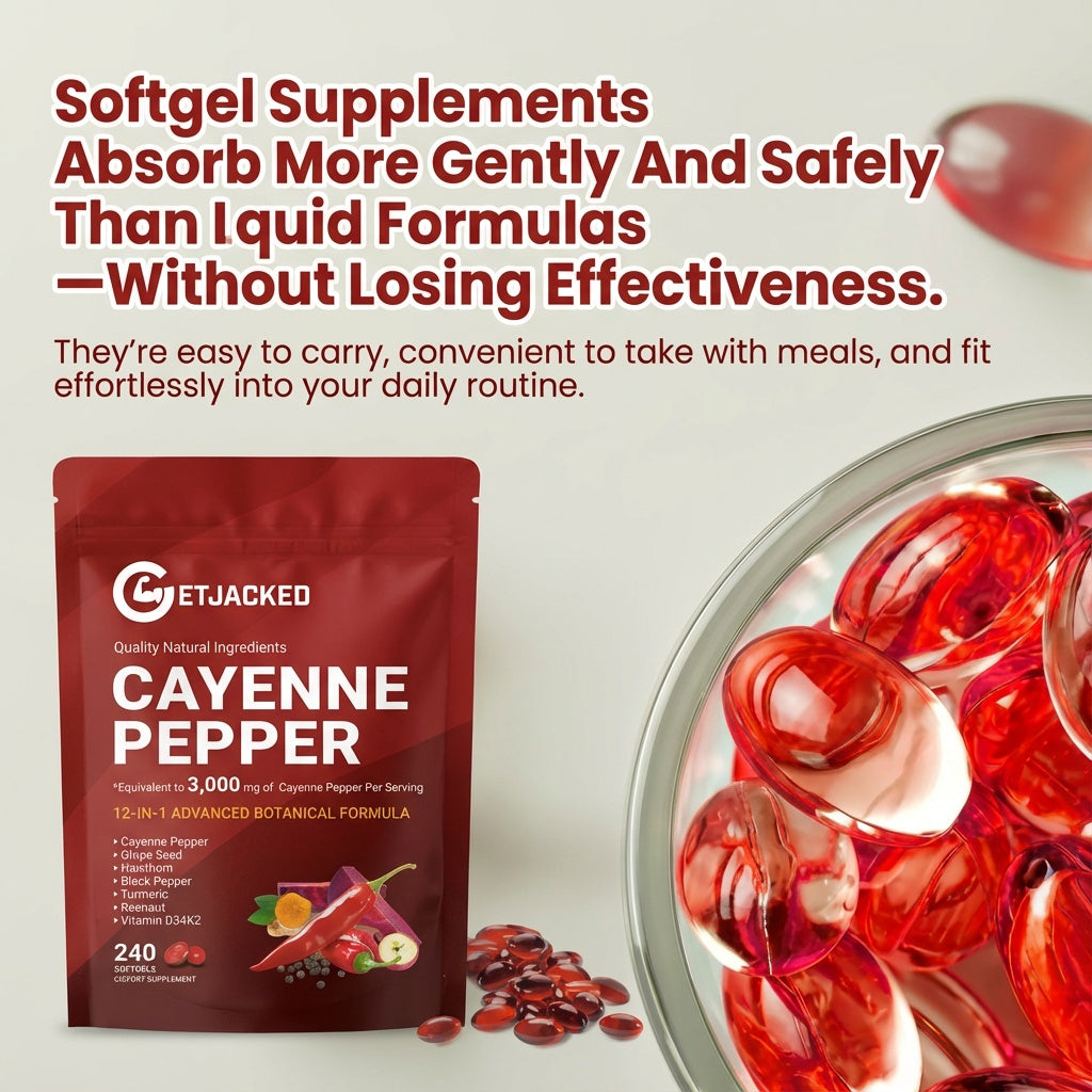 Support Vascular Function with GetJacked Cayenne Softgels